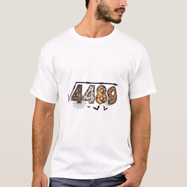 Camiseta Raiz Quadrada De 4489 Funny Halloween 67 Meme Math (Frente)