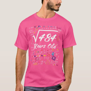 Camiseta Raiz Quadrada De 484 22º Aniversário 22 Anos De Ma