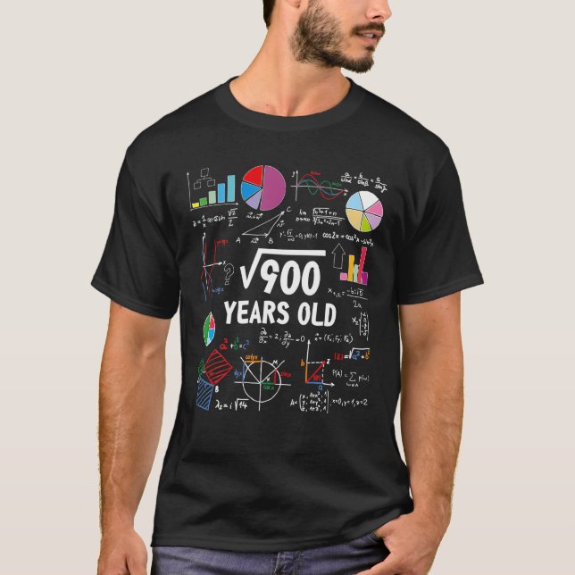 Camiseta Raiz Quadrada De 900 aniversário de 30 anos 30 Ano (Frente)