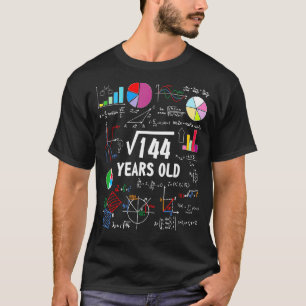 Camiseta Raiz Quadrada De Matemática De 144 12, 12 Anos
