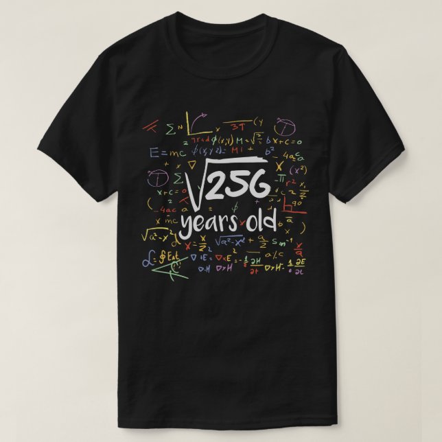 Camiseta Raiz Quadrada de Matemática Engraçada com 256 anos (Frente do Design)