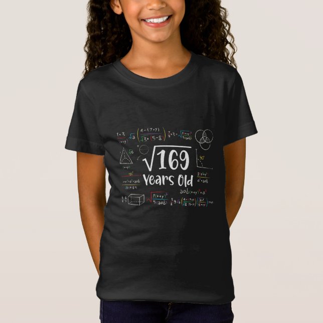 Camiseta Raiz Quadrada dos presentes de 169 13 de aniversár (Frente)