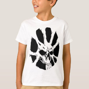Camiseta Raízes Abstratas de Caveira: Arte Sombria