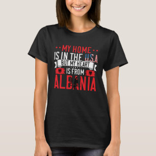 Camiseta Raízes Albanesas Bandeira Americana Herança Albâni