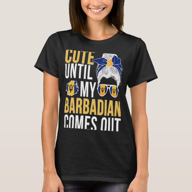 Camiseta Raízes Barbadianas de Cubada Bandeira de Barbados (Frente)
