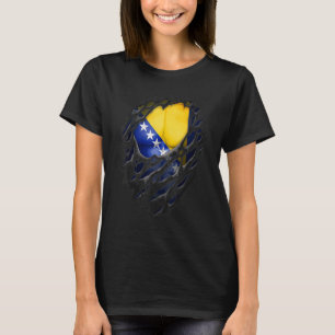 Camiseta Raízes bósnias orgulhosas torcem bósnias estourara