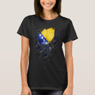 Camiseta Raízes bósnias orgulhosas torcem bósnias estourara