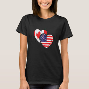 Camiseta raízes canadenses duas nações em um ser humano EUA