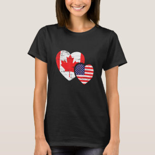 Camiseta raízes canadenses duas nações em um ser humano EUA