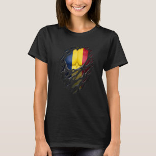 Camiseta Raízes Chadiana Orgulhosa Herança Rasgada Bandeira
