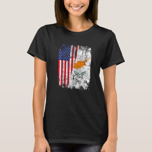 Camiseta RAÍZES CIPRIOTAS Meia Bandeira Americana EUA BANDE