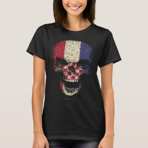 Camiseta Raízes croatas do Skeleton Flag da Croácia