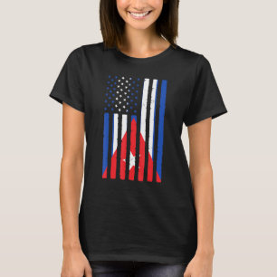 Camiseta Raízes Cubanas Bandeira EUA Herança Metade Cubana