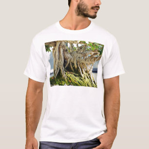 Camiseta Raizes da árvore dos bonsais do Banyan do Ficus