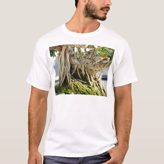 Camiseta Raizes da árvore dos bonsais do Banyan do Ficus (Frente)