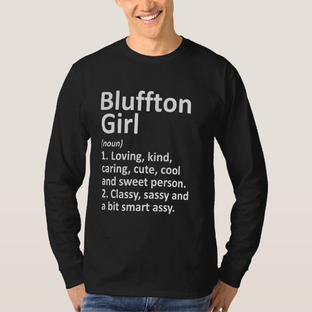 Camiseta Raízes Da Rapariga Bluffton Em Indiana Funny City (Frente)