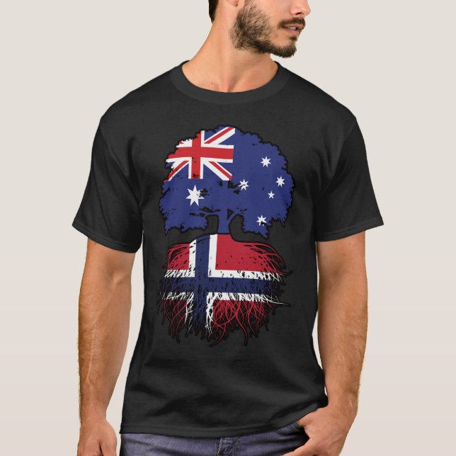 Camiseta Raízes de Árvore da Austrália Australiana noruegue (Frente)