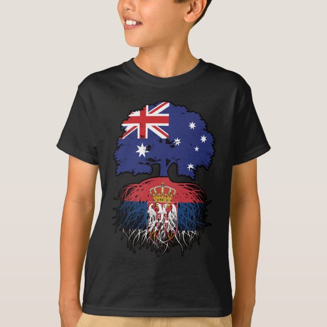 Camiseta Raízes de Árvore da Austrália Australiana Sérvia (Frente)