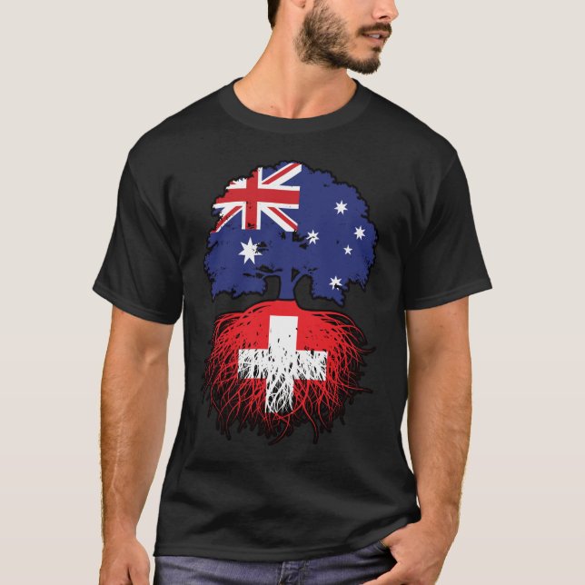 Camiseta Raízes de Árvore da Austrália Australiana suiça (Frente)