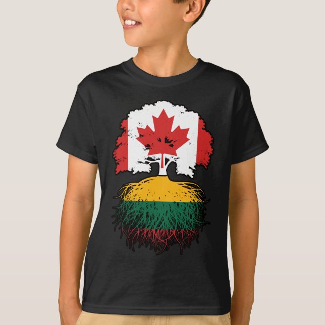 Camiseta Raízes de Árvore do Canadá lituano (Frente)
