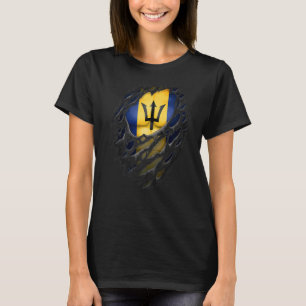 Camiseta Raízes de Barbadiano Ortoadas Bajan Torn Esboçadas