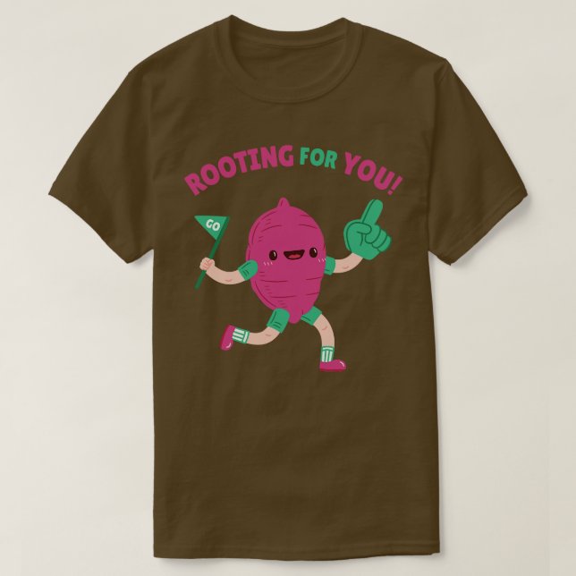 Camiseta Raízes De Batata Doce Para Você Palavras Positivas (Frente do Design)