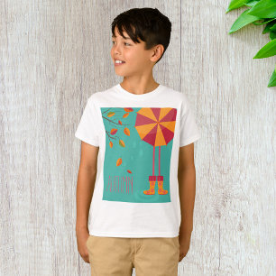 Camiseta Raízes de Chuva de outono e Folhas de Quedas de Gu