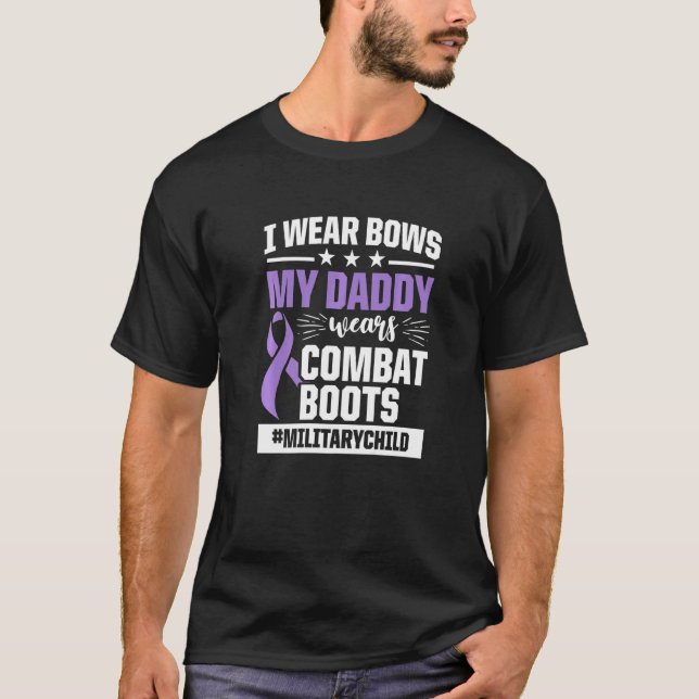 Camiseta Raízes de Pai Roxo-Superior Mês Infantil Militares (Frente)