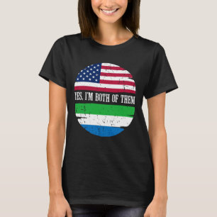 Camiseta Raízes de Serra Leoa Metade Americana Bandeira de