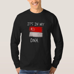 Camiseta Raízes de Singapura Está no meu DNA Patriótico Sin