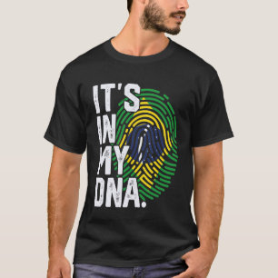 Camiseta Raízes do Brasil Impressão Digital da Bandeira Grá