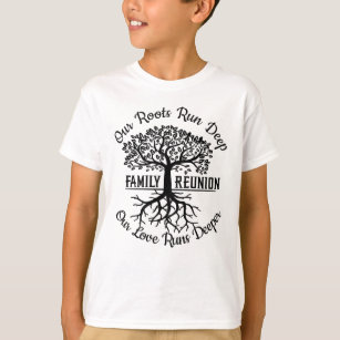 Camiseta Raízes do Coração da Árvore da Família de Reunião 