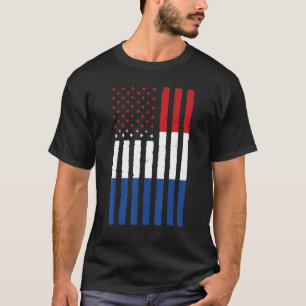 Camiseta Raízes dos Países Baixos Bandeira dos EUA Metade H