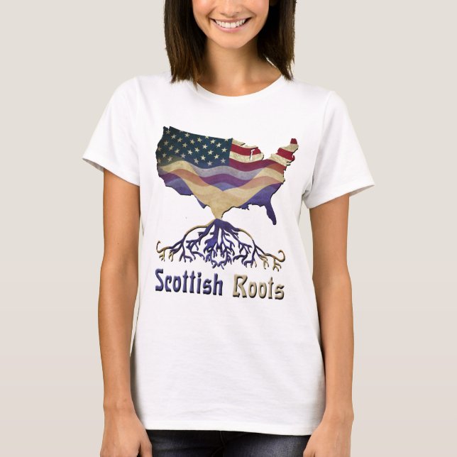 Camiseta Raizes escocesas americanas (Frente)