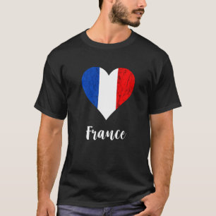 Camiseta Raízes Francesas Coração Orgulho Francês Bandeira