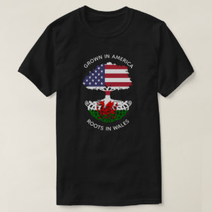 Camiseta Raízes Galês-Americanas Na Árvore Celta Do País De
