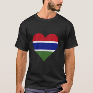 Camiseta Raízes Gambianas Bandeira Gambiana Gâmbia Coração