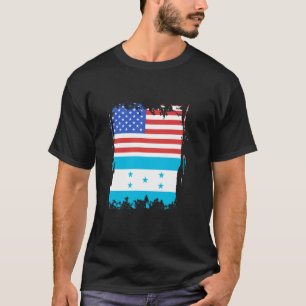 Camiseta Raízes Hondurenhas EUA Orgulho Hondurenho América