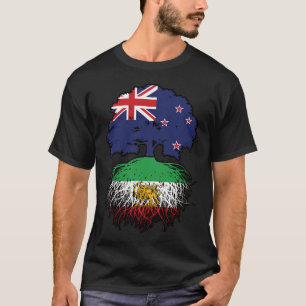 Camiseta Raízes iranianas cultivadas na Nova Zelândia Leão 