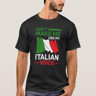 Camiseta Raízes italianas Itália Não me faz usar meu V ital