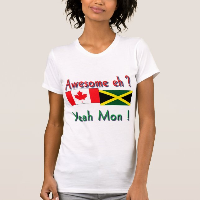 Camiseta raízes jamaicanas-canadianas (Frente)