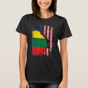 Camiseta Raízes Lituanas Meia Bandeira Americana Patriótica