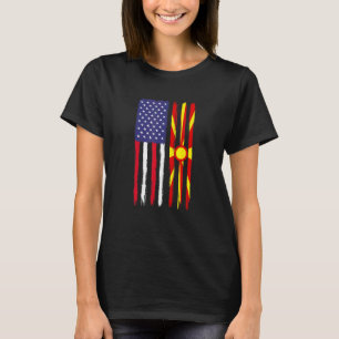 Camiseta Raízes macedônios Half American Flag Patriotic Mac