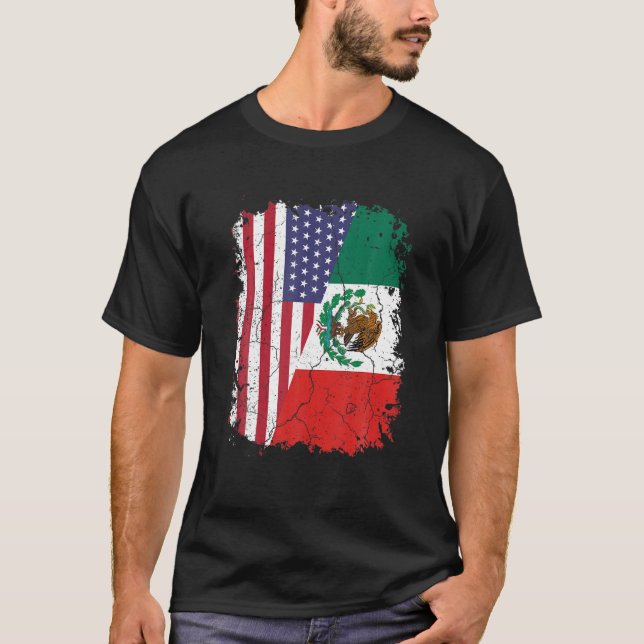 Camiseta RAÍZES MEXICANAS | Bandeira Meia-Americana | MÉXIC (Frente)