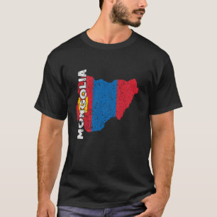Camiseta Raízes Mongóis Bandeira da Mongólia Mapa Orgulho M