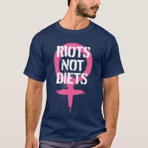 Camiseta Raízes Não Dietas Gráficos Feministas Punk