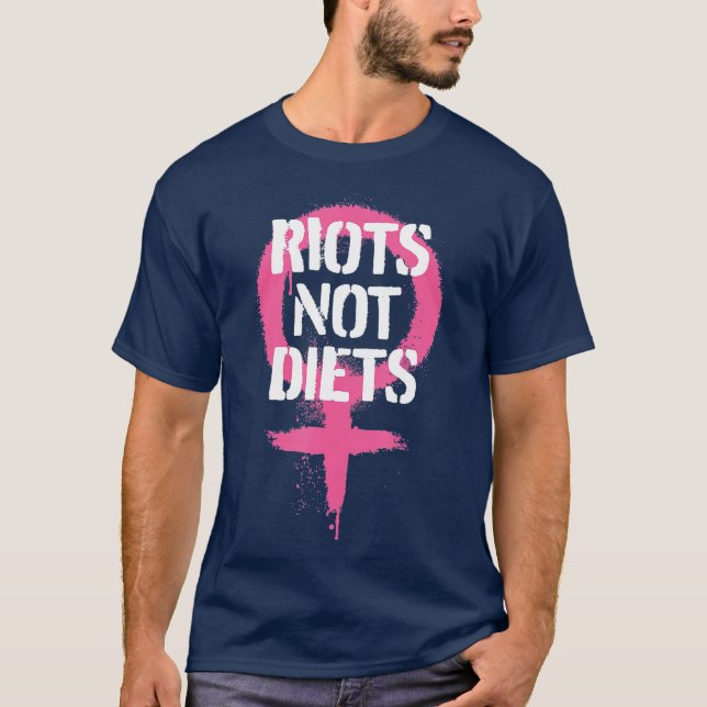 Camiseta Raízes Não Dietas Gráficos Feministas Punk (Frente)