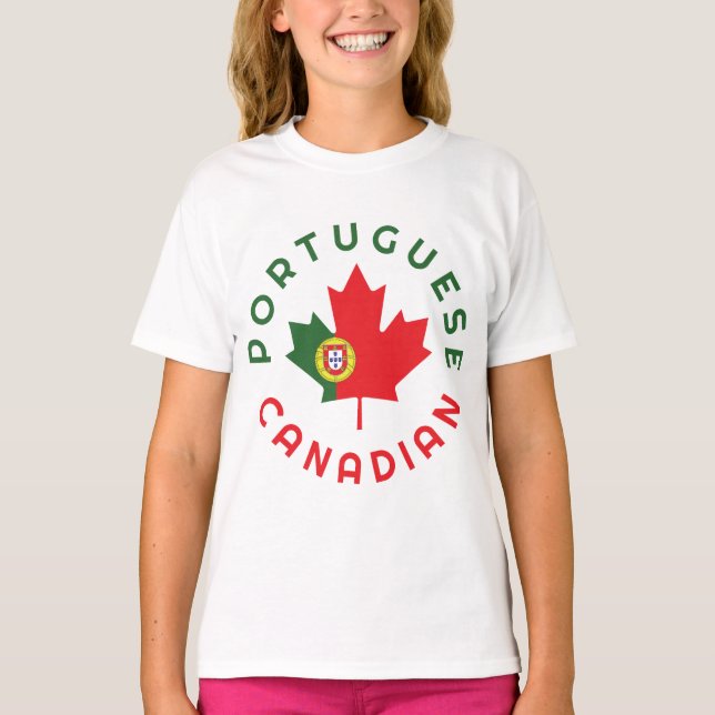 Camiseta Raízes portuguesas canadianas (Frente)