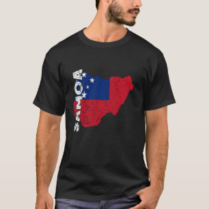 Camiseta Raízes Samoanas Orgulho Samoano Mapa Vintage Bande