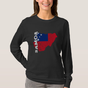 Camiseta Raízes Samoanas Orgulho Samoano Mapa Vintage Bande